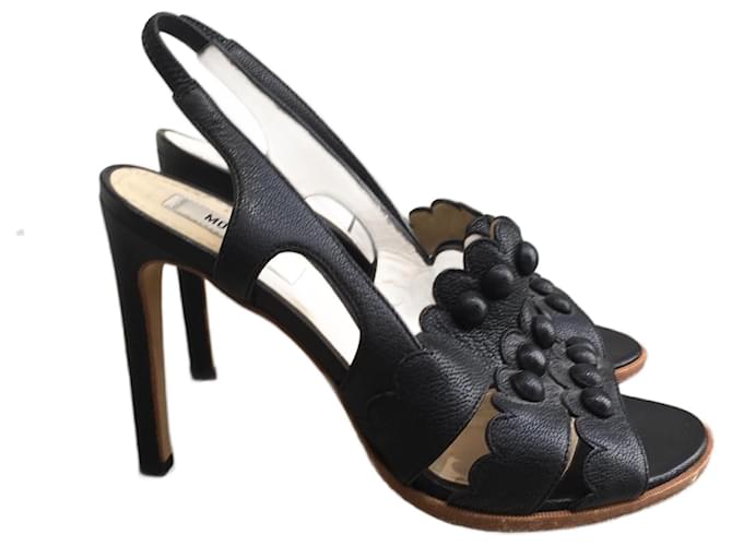 MOSCHINO  Sandals T.eu 37 Leather Black  ref.826121