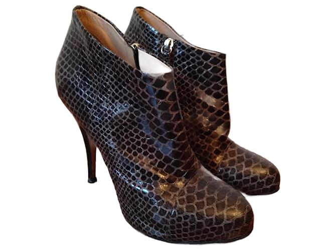 GIUSEPPE ZANOTTI  Ankle boots T.eu 39.5 Leather Brown  ref.826178