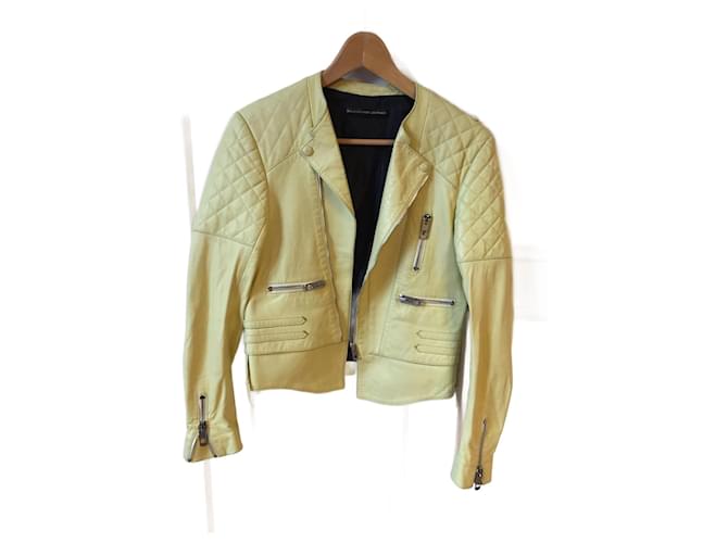 BALENCIAGA  Jackets T.International XS Leather Yellow  ref.826224
