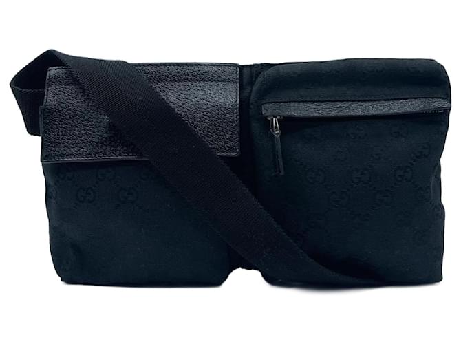 Black Canvas Gucci Belt Bag Cloth  ref.826276