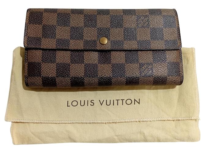 Louis Vuitton carteiras Marrom Lona  ref.826293
