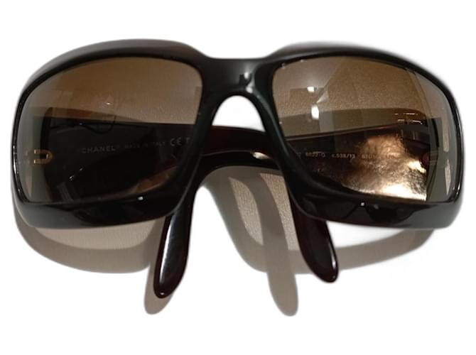 Chanel occhiali da sole Marrone Plastica  ref.826295