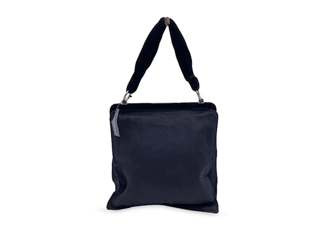 Yves Saint Laurent Black Fabric Velvet Evening Bag Handbag Cloth  ref.826341