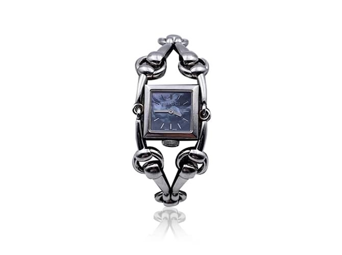 Gucci Modelo de acero inoxidable Signoria 116.5 reloj de pulsera horsebit Plata  ref.826346