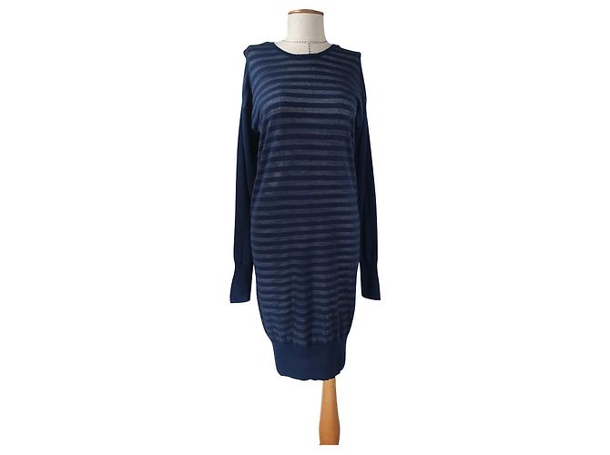Robe Karl Lagerfeld Rayée Bleue en Laine
