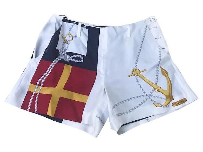 Ralph Lauren Black Label-Shorts Weiß Rot Marineblau