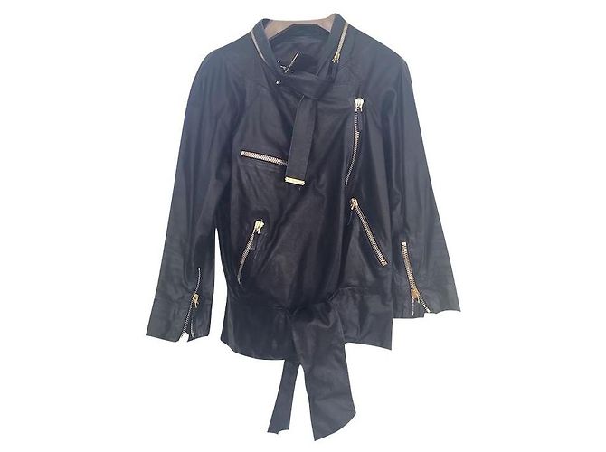 Giacca di pelle nera Gucci Nero
