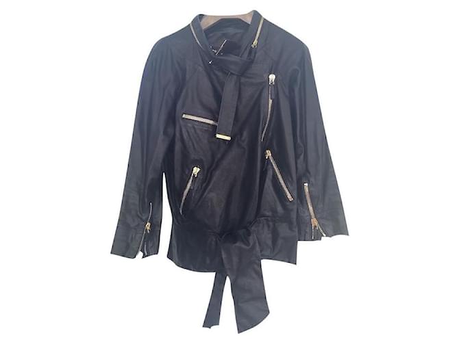 Gucci giacca di pelle Nero  ref.826397