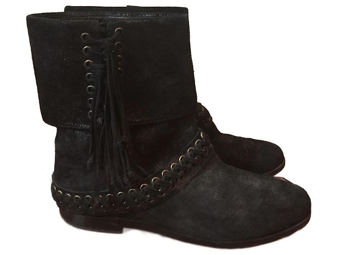 BALMAIN Ankle boots T.EU 37 Suede Black