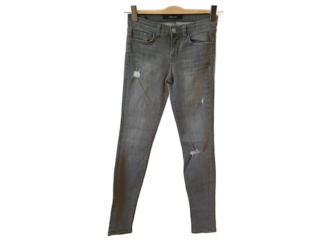 J Brand J MARQUE Jeans T.fr 34 cotton Coton Gris  ref.827076