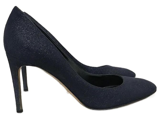 SERGIO ROSSI Heels T.EU 37 Cloth Blue