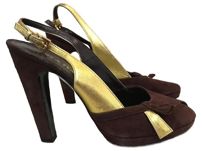 Saltos PRADA T.EU 37 Camurça Marrom
