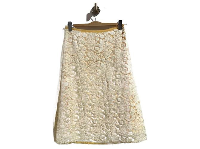 MIU MIU  Skirts T.International XS Polyester Yellow  ref.827204