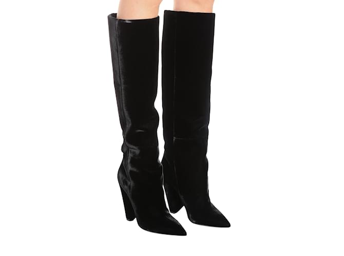 SAINT LAURENT  Boots T.eu 38 velvet Black  ref.827232