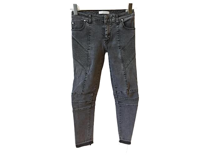 BALMAIN Jeans T.US 25 Baumwolle Grau  ref.827315