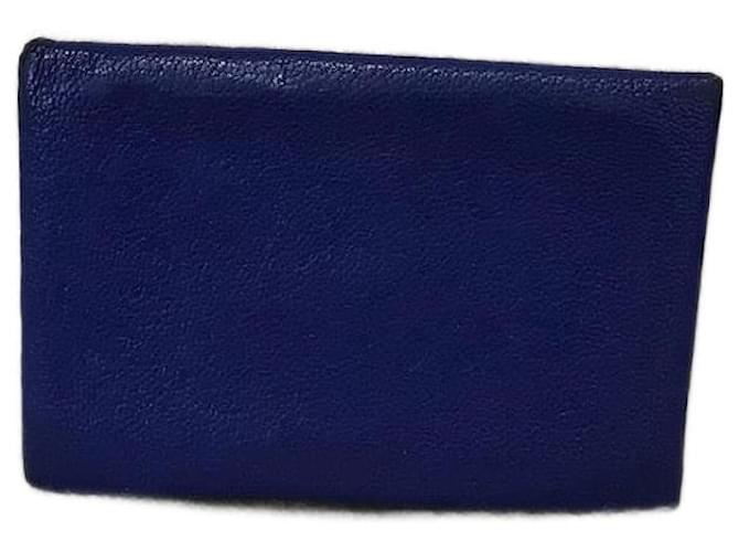 Hermès Bolsas HERMES, carteiras e estojos T.  couro de vaca Azul  ref.827355