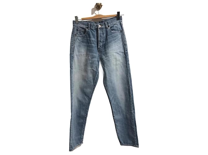 SAINT LAURENT Jeans T.fr 40 cotton Blu Cotone  ref.827534