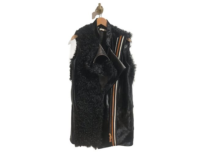 BOUCHRA JARRAR  Jackets T.fr 38 Leather Black