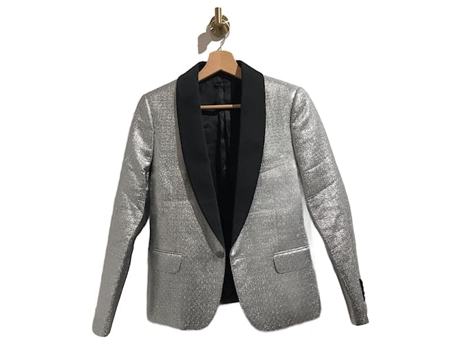 Céline CELINE  Jackets T.fr 36 Viscose Silvery  ref.827603