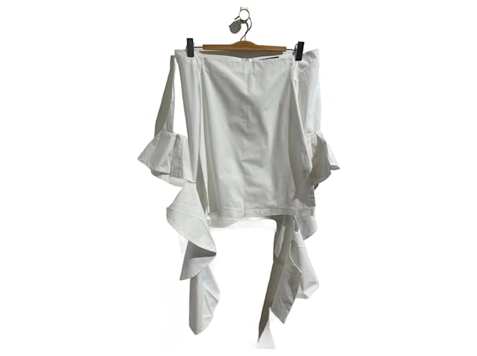 Autre Marque NON SIGNE / UNSIGNED Tops T.FR 38 Cotton White  ref.827793