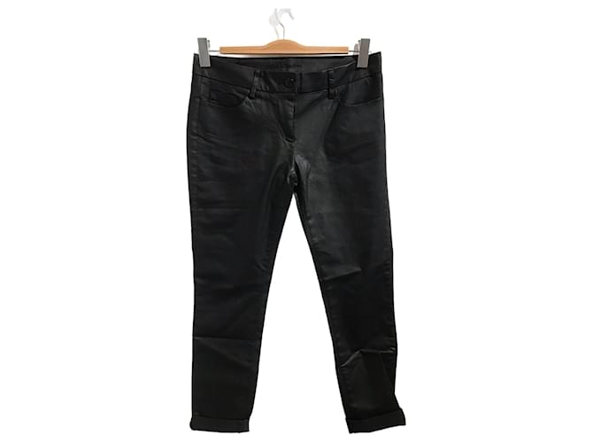 Autre Marque NON SIGNE / UNSIGNED  Trousers T.fr 38 SYNTHETIC Black  ref.827799