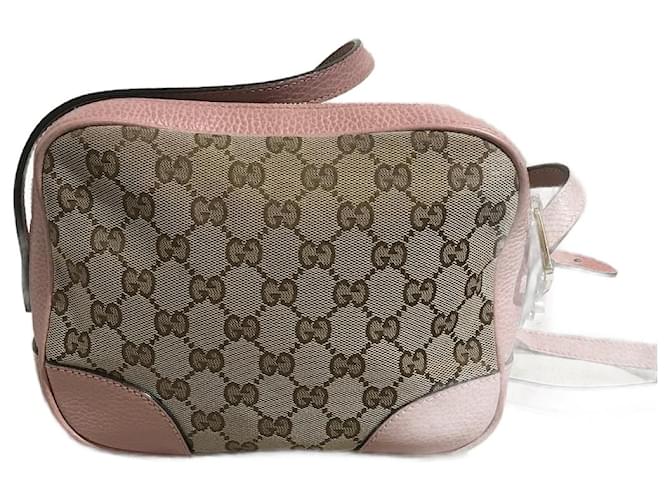 Gucci Bree Monogram GG Canvas Tote Small Beige/Pink in Leather