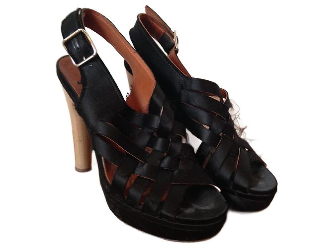 Sandali LANVIN T.EU 36.5 Tessuto Nero