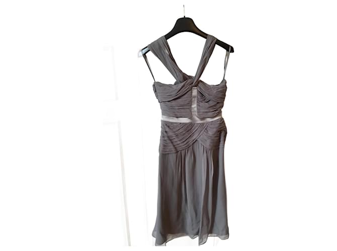 BURBERRY  Dresses T.fr 36 silk Grey  ref.827903