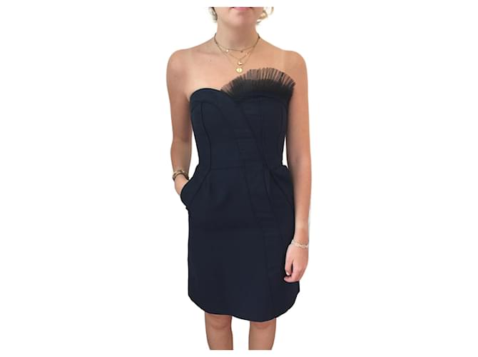 MARC JACOBS  Dresses T.fr 36 cotton Navy blue  ref.827925