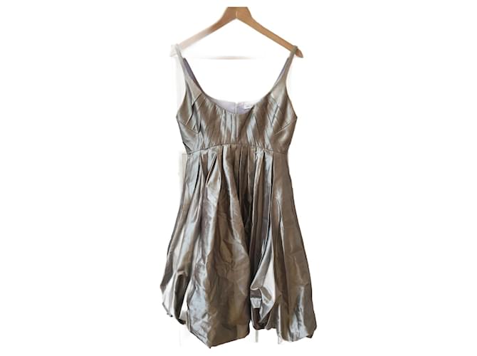ZAC POSEN  Dresses T.International S Silk Silvery  ref.827930