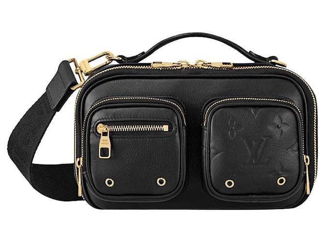 Louis Vuitton Bolsa utilitária LV nova em couro preto  ref.828012