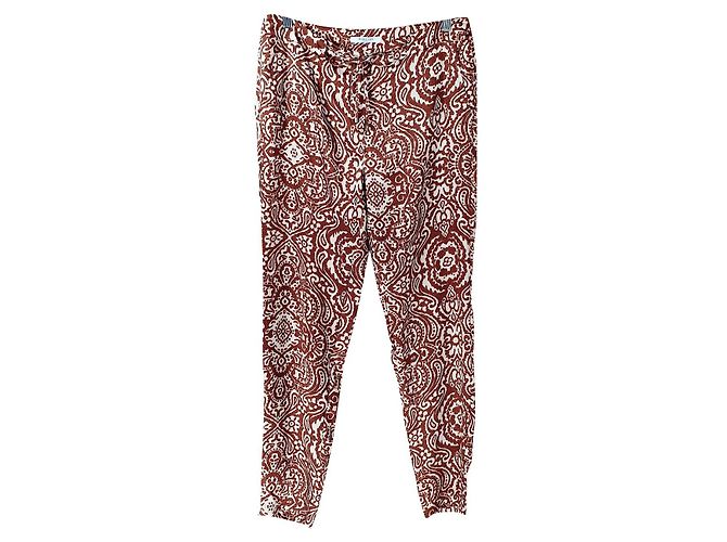 Marella Brown Multicolour Viscose Pants Multiple colors