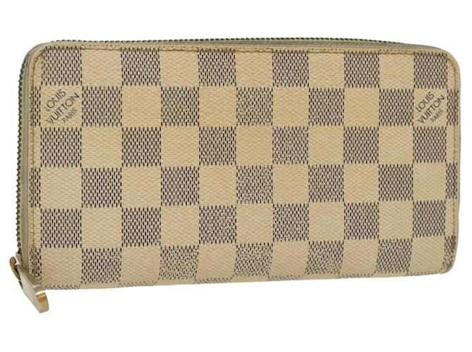 LOUIS VUITTON purse N60019 Zippy wallet Damier Azur Canvas white