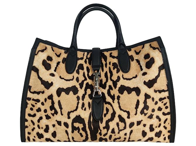 Gucci Shopper Jackie spotted handbag Beige Fur  ref.828213