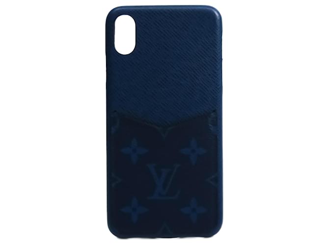 Louis Vuitton Etui Iphone Marineblau Leder  ref.828654