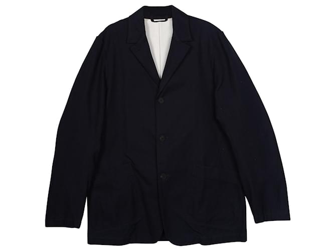 Acne Studios Single-Breasted Jacket in Navy Blue Cotton  ref.828759