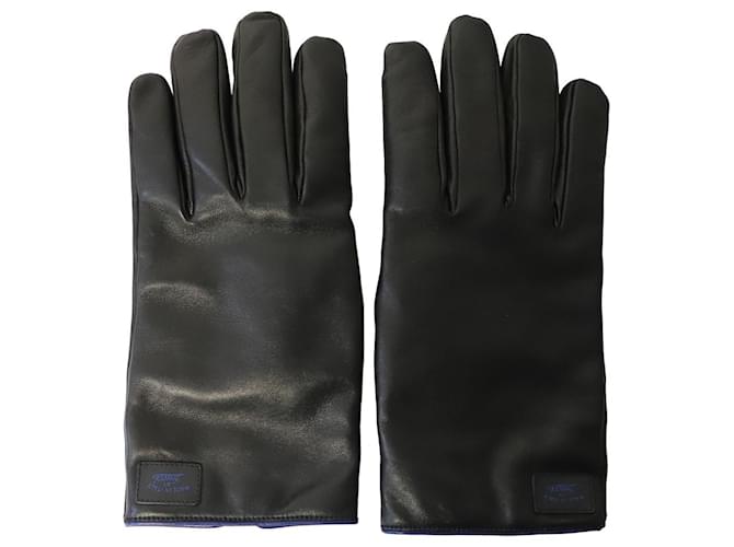 Gucci Handschuhe mit gestricktem Kaschmirfutter aus schwarzem Leder  ref.828772