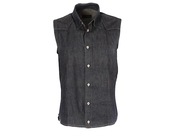 Dsquared2 Buttoned Vest in Navy Blue Cotton  ref.828787