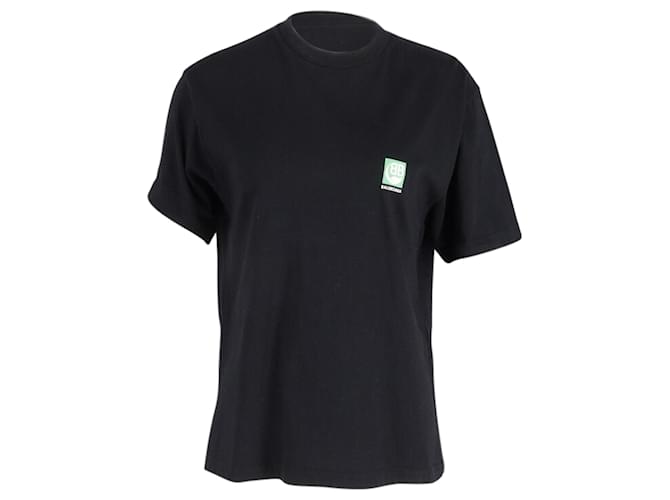 Balenciaga T-Shirt Logo BB Bio en Coton Noir  ref.828790