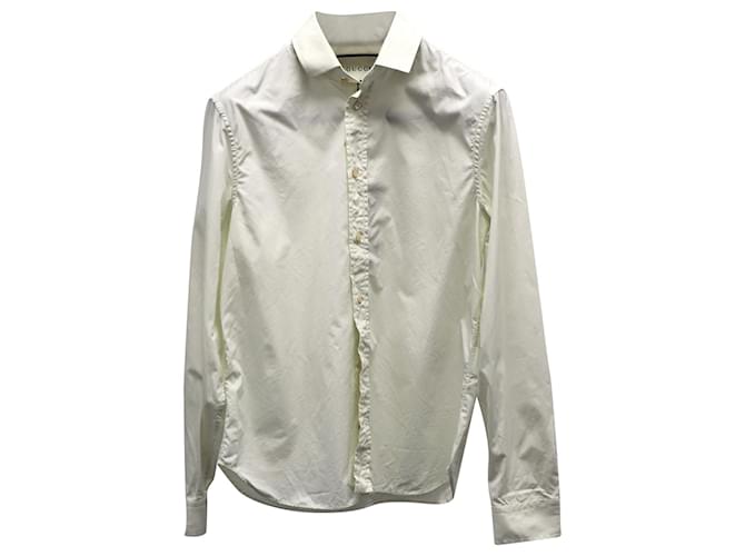 Camisa universitária com botões Gucci em algodão marfim Branco Cru  ref.828797