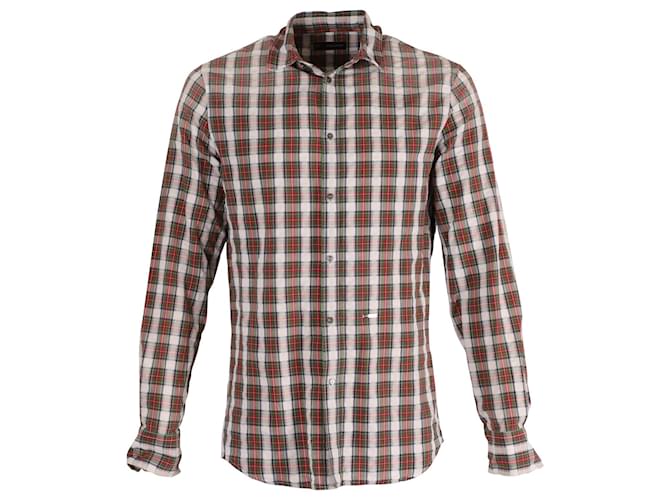 Dsquared2 Camisa xadrez com cotoveleira em algodão multicolorido  ref.828801