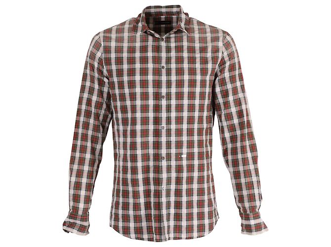 Dsquared2 Camisa xadrez com cotoveleira em algodão multicolorido