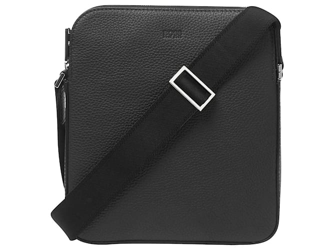 Hugo Boss Boss Crosstown Mini Messenger Bag aus schwarzem Leder  ref.828803