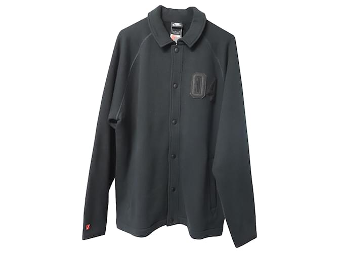 Nike Jacke mit Knopfleiste vorne aus schwarzer Baumwolle  ref.828806