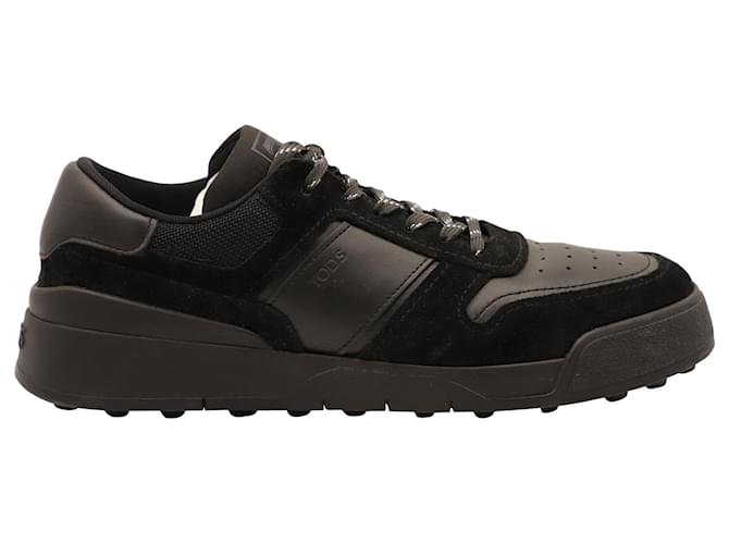 Tod's Getäfelte Low-Top-Sneaker aus schwarzem Leder  ref.828808