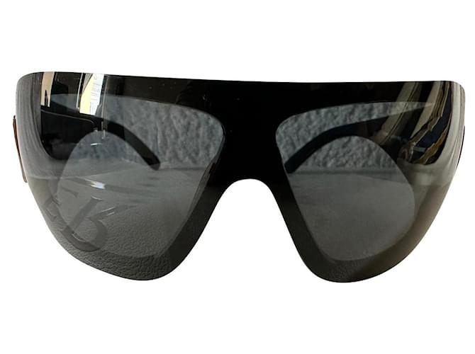 Chanel Vintage black oversized mask sunglasses Acetate ref.829134 - Joli  Closet