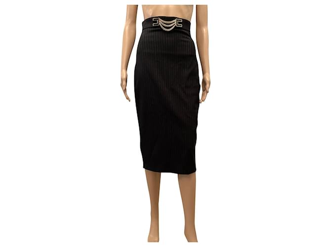 Elisabetta Franchi Chic Black Skirt NEW Polyester  ref.829151