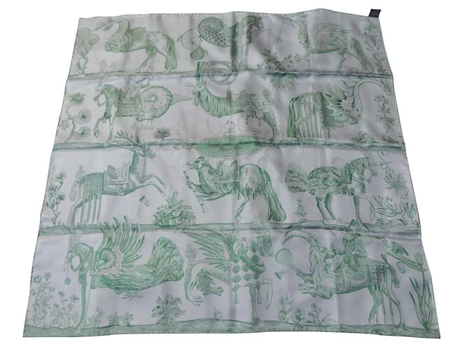 Hermès della cavalleria favolosa (double face)90/90 Multiple colors Silk  ref.829168