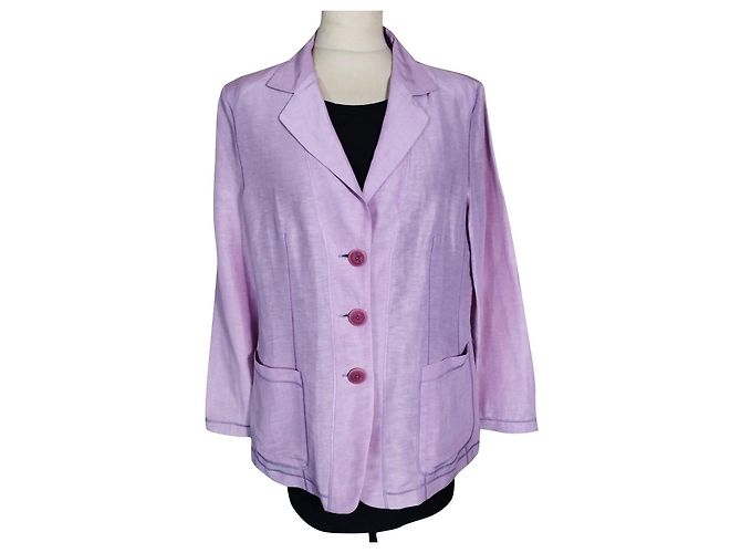 GIORGIO ARMANI JAQUETA LIGHT CHIC MINIMALISTA EMERISED LINHO 48 Roxo