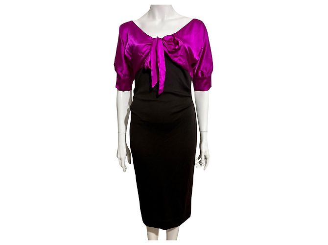 Diane Von Furstenberg DvF Vintage Kitt Kleid Pink Schokolade